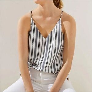 Loft Striped V-Neck Sleeveless Tank